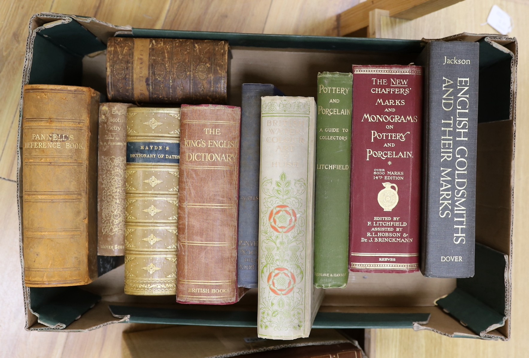 A selection of mixed book bindings varying in age, to include Lamb’s Works and Gibbon’s Roman Empire